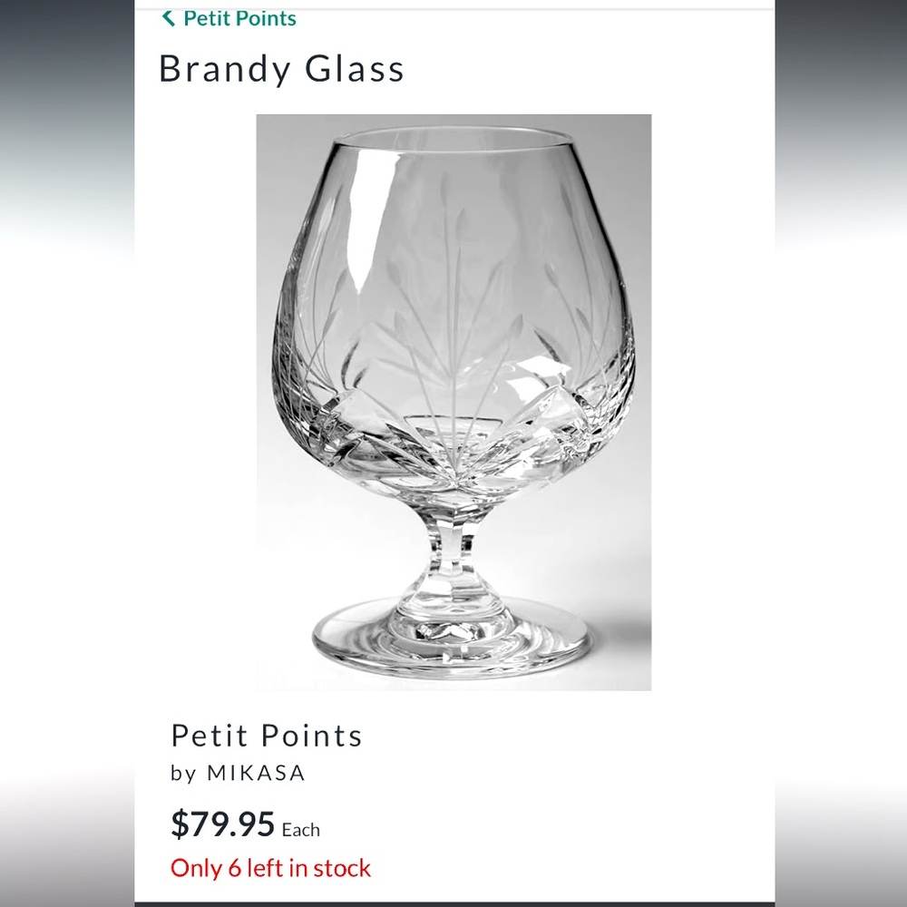 Set 2 Mikasa brandy glasses
